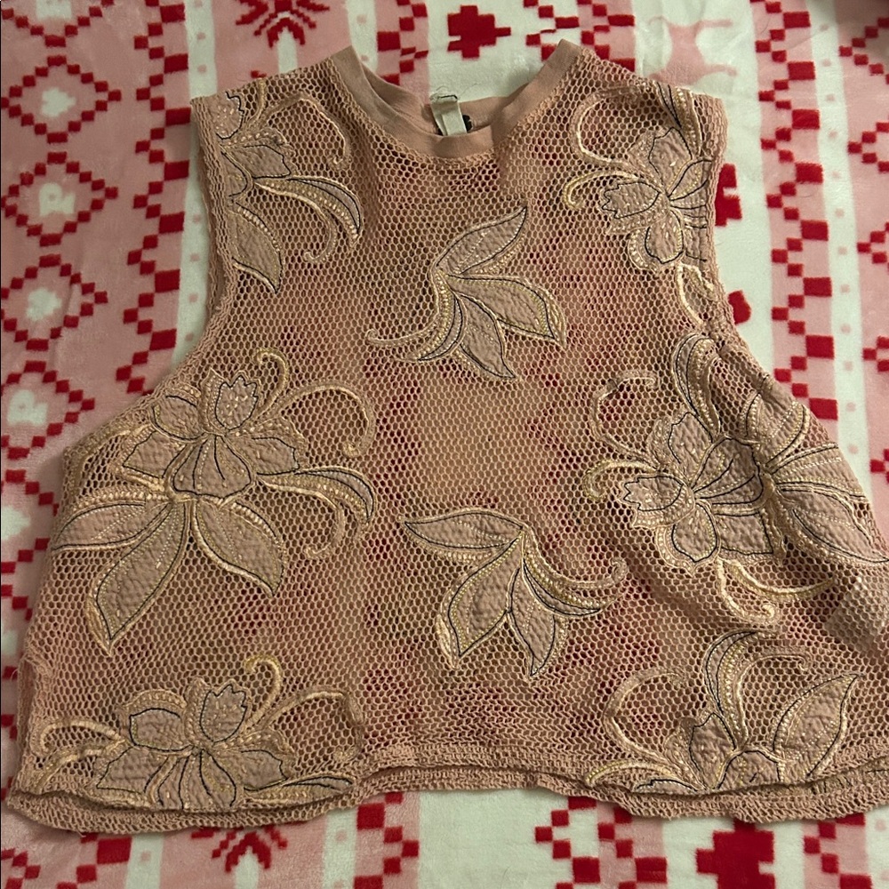 We The Free Floral Lace Sleeveless Top